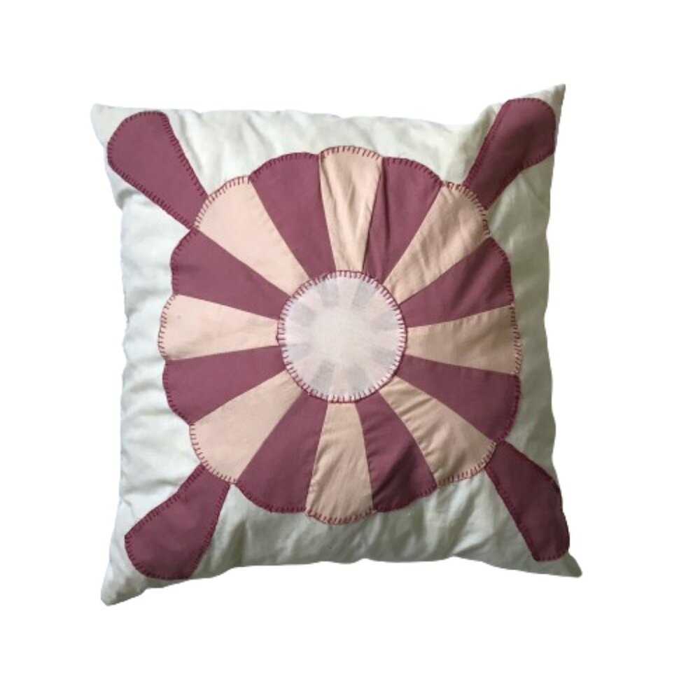 Vintage 70s Accent Pillow Pink Purple